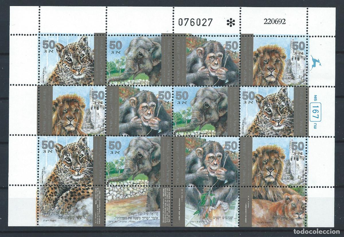 Sellos: Isra&euml;l N&deg;1185/88** (MNH) 1992 en feuille - Faune &rdquo;Animaux&rdquo;