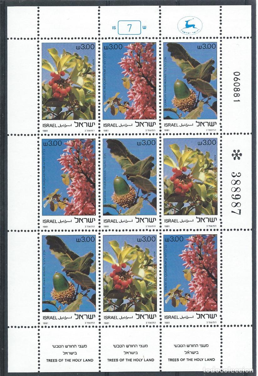 Sellos: Isra&euml;l N&deg;813/15** (MNH) 1981 en feuille - Flore &rdquo;Arbres&rdquo;