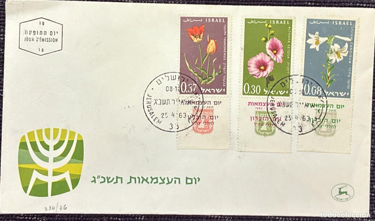 Sellos: TS.)1963, ISRAEL, FIRST DAY COVER, PRE-PRINTED TO COMMEMORATE &rdquo;INDEPENDENCE DAY&rdquo; AND FEATURING A HER
