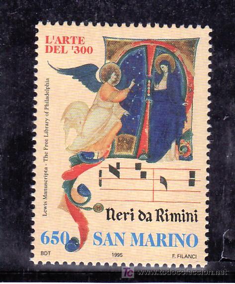 Timbres: san marino 1428 sin charnela, anunciacion, homenaje  neri da rimini,
