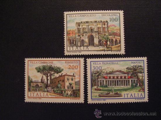 Timbres: N&ordm; YVERT 1511/3*** A&Ntilde;O 1981. VILLAS DE ITALIA (II)
