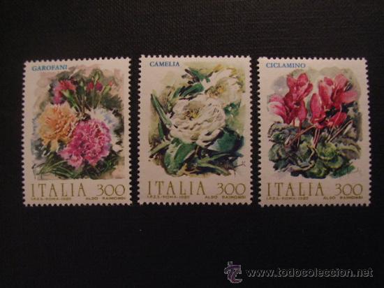 Timbres: N&ordm; YVERT 1527/9*** A&Ntilde;O 1982. FLORES DE ITALIA
