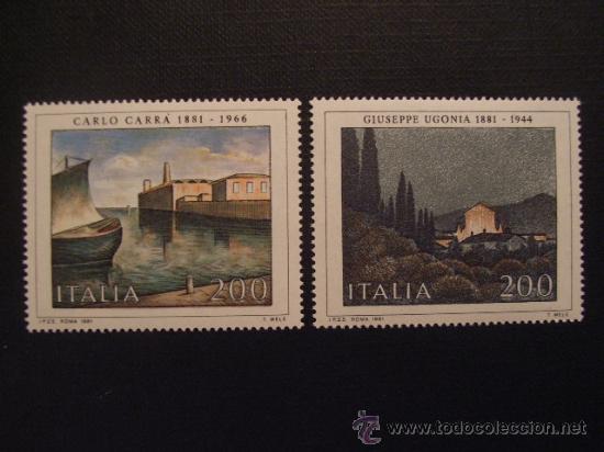 Timbres: N&ordm; YVERT 1505/6*** A&Ntilde;O 1981. ARTE ITALIANO. CUADROS DE C.CARRA Y G. UGONIA