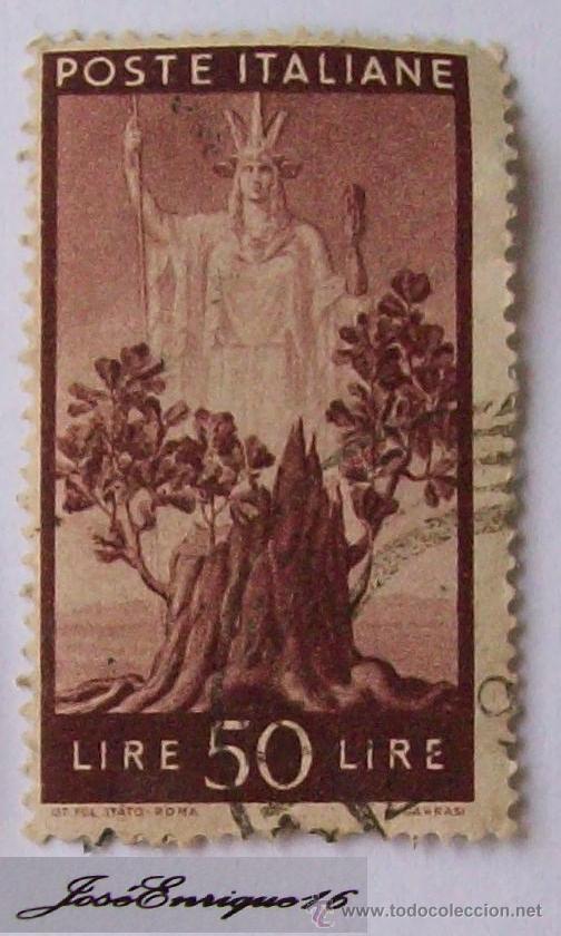 Sellos: 50 LIRAS CORREO ITALIA