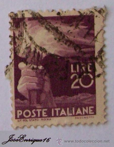 Sellos: CORREO ITALIANO 20 LIRAS