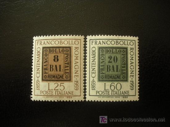 Sellos: Italia 1960 Ivert 800/1 *** Centenario del Sello de Romagna - Foto 1