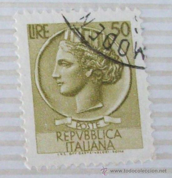 Sellos: REPUBBLICA ITALIANA, POSTE 50 LIRE  ITALY ITALIA