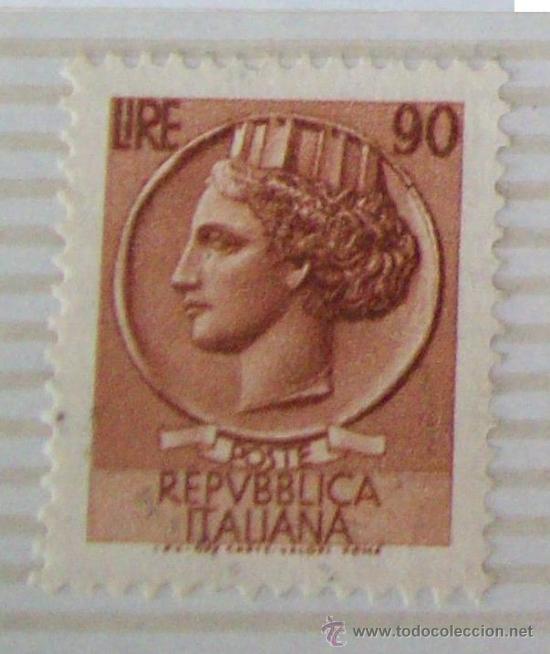 Sellos: REPUBBLICA ITALIANA, POSTE 90 LIRE  ITALY ITALIA