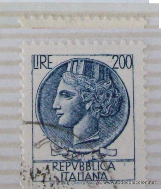 Sellos: REPUBBLICA ITALIANA, POSTE 200 LIRE  ITALY ITALIA