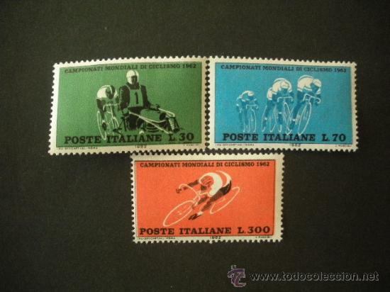 ITALIA 1962 IVERT 868/70 *** CAMPEONATO DEL MUNDO DE CICLISMO - DEPORTES (Sellos - Extranjero - Europa - Italia)
