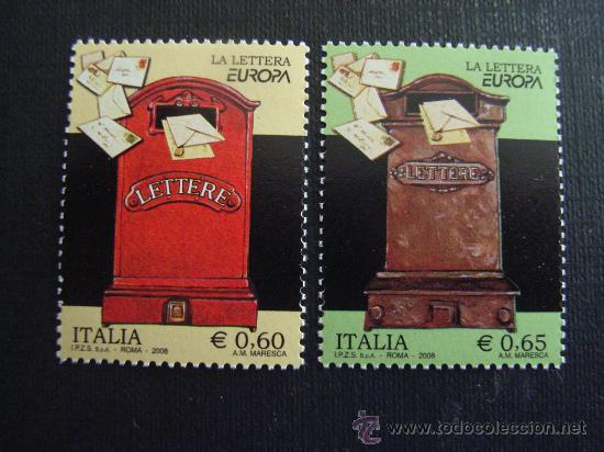 Francobolli: ITALIA N&ordm; YVERT 2998/9*** A&Ntilde;O 2008 TEMA EUROPA. LA ESCRITURA DE UNA CRTA
