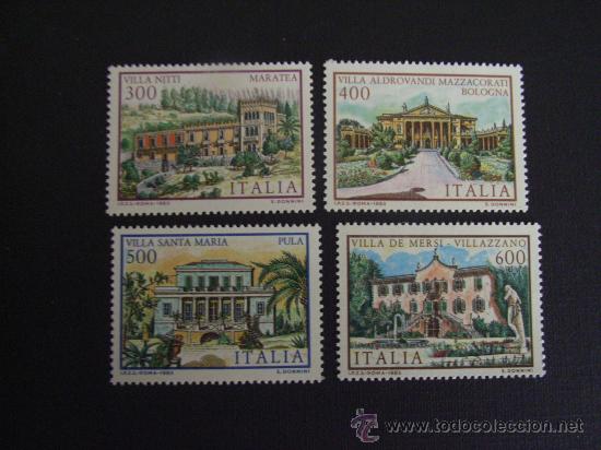 Selos: ITALIA N&ordm; YVERT 1672/5*** A&Ntilde;O 1985.VILLAS DE ITALIA