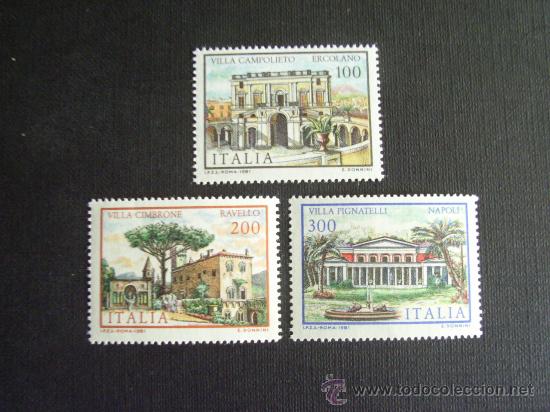 Timbres: ITALIA N&ordm; YVERT 1511/3*** A&Ntilde;O 1981. VILLAS DE ITALIA