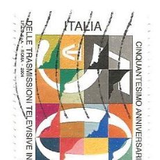 Sellos: SELLO USADO - ITALIA - 2004 - CINQUANTESIMO ANNIVERSARIO DELLE TRANSMISIONI TELEVISIVE IN ITALIA. Lote 45105938