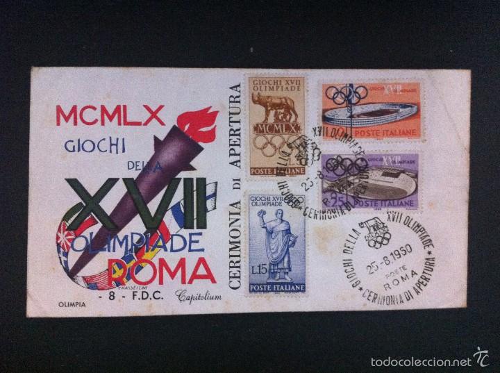 Selos: 2 CARTAS XVII OLIMPIADAS EN ROMA CERIMONIA DI APERTURA 1960