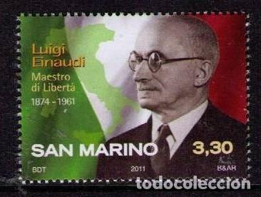 Sellos: SAN MARINO 2011 - LUIGI EUNAUDI MAESTRO DE LA LIBERTAD - 1 SELLO