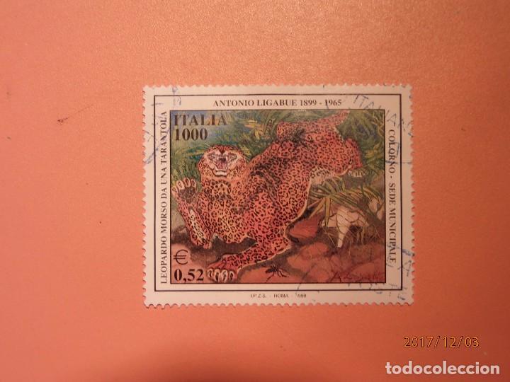 Francobolli: ITALIA 1999 - ANTONIO LIGABUE (1899-1965) - LEOPARDO MORSO DA UNA TARANTOLA.