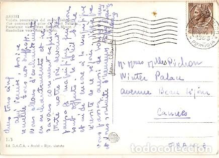 Briefmarken: Italia & Marcofilia, Assisi,  Panoramica dal Monte Subasio,Cannes Francia 1955 (123)