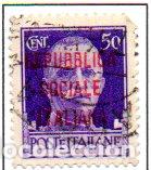 Selos: ITALIA. A&Ntilde;O 1944.- REP&Uacute;BLICA SOCIAL, SELLO DE 1929, SOBRECARGADO, EN USADO