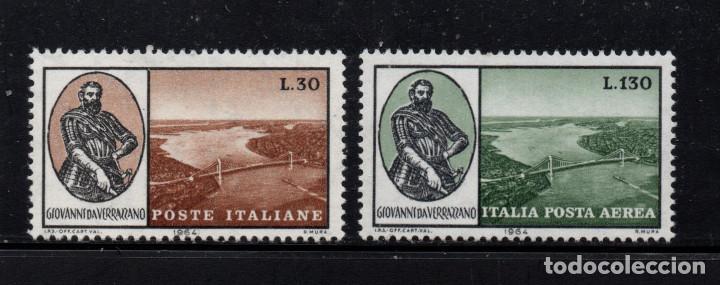 Sellos: ITALIA 914 Y AEREO 144** - A&Ntilde;O 1964 - PUENTE VERRAZZANO, NEW YORK