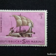Sellos: SAN MARINO, 3 LIRES, TRIREME ROMANA , AÑO 1963. NUEVO. Lote 171708375
