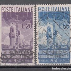 Sellos: ITALIA, 1950 YVERT Nº 623 / 624, PALACIO DE SIGNORIA, MONUMENTO A COLÓN, CASTILLO DE RAPALLO