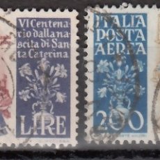 Sellos: ITALIA, AÉREO 1948 YVERT Nº 129 / 130 
