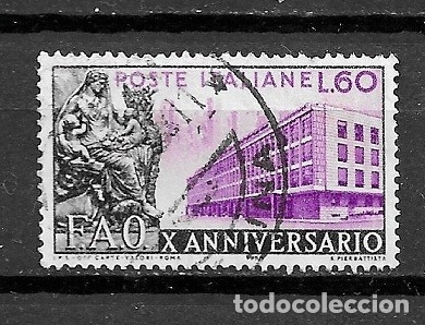 Sellos: Italia,1955,10 aniversario de la FAO,yvert 699,usado