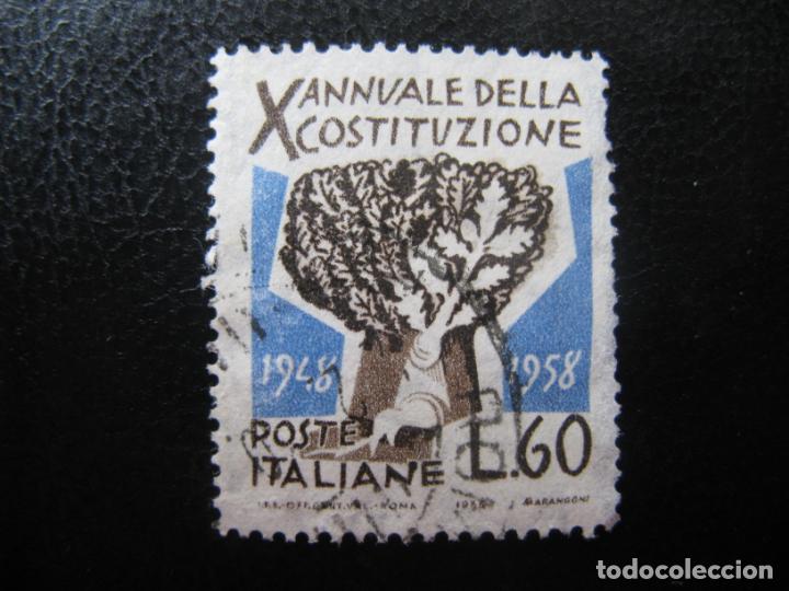 Sellos: -italia 1958, 10 aniv.de la constitucion, Yvert 757