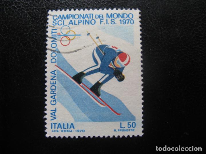 Sellos: -italia 1970, mundial de ski alpino, Yvert 1041