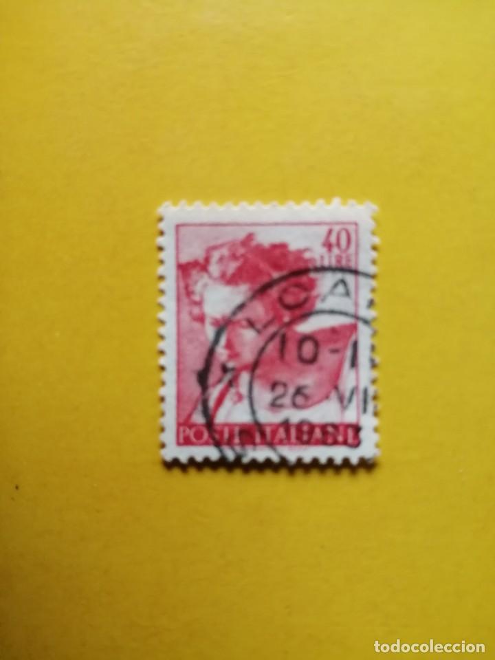 Sellos: 40 LIRE - POSTE ITALIANE - CABEZA PROFETA DANIEL - CAPILLA SIXTINA - 6-3-61 - YT 833