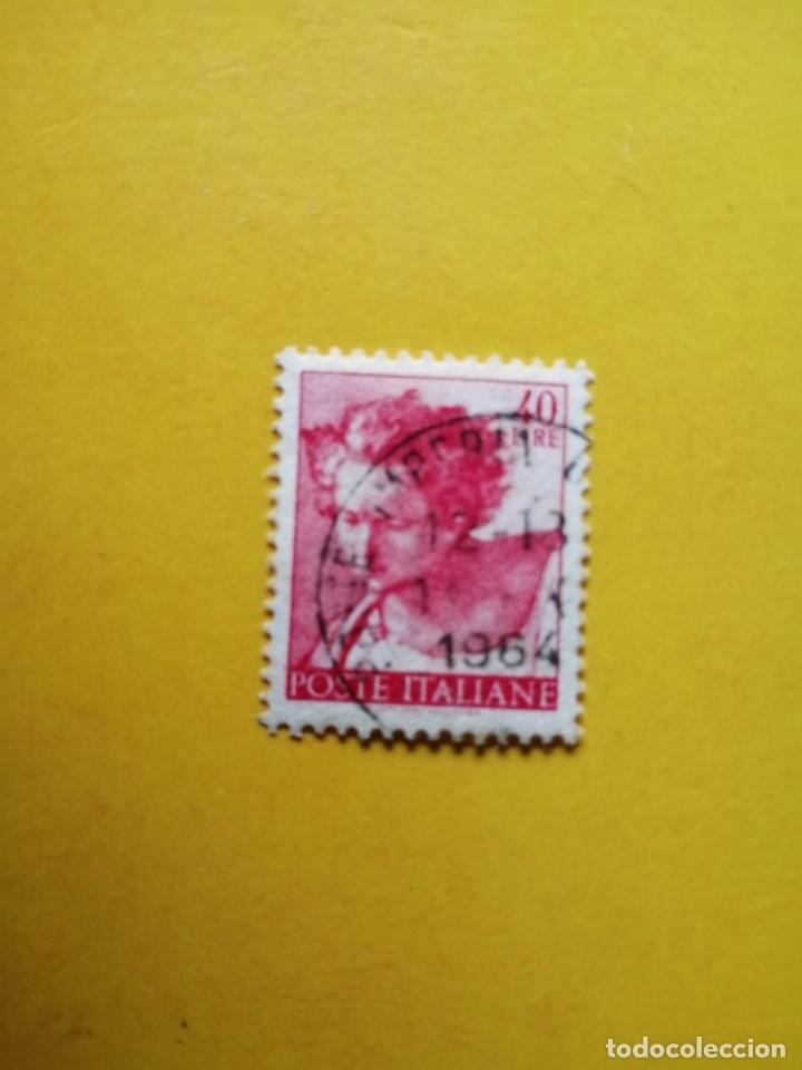Sellos: 40 LIRE - POSTE ITALIANE - CABEZA PROFETA DANIEL - CAPILLA SIXTINA - 6-3-61 - YT 833 -MATASELLO