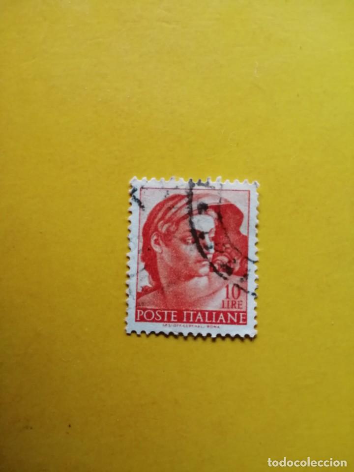 Sellos: 10 LIRE, POSTE ITALIANE, DETALLE DE LA CAPILLA SIXTINA, 6-3-61, YT 828