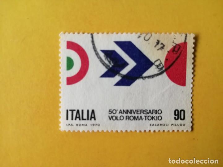 Sellos: 90, 50 ANIVERSARIO VOLO ROMA TOKIO, A&Ntilde;O 1970 POR ARTURO FERRANI, IVERT 1046