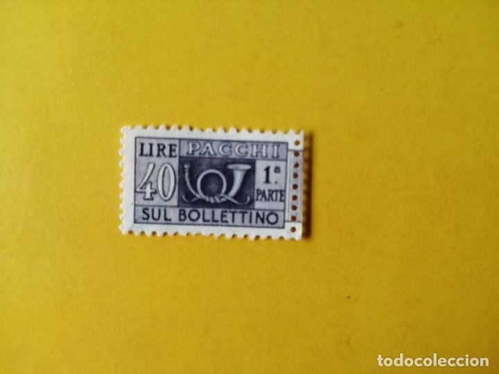 Sellos: POSTE ITALIANE, 40 LIRE, PACCHI SUL BOLLETINO