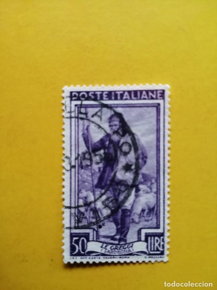 Sellos: POSTE ITALIANE, 50 LIRE, LA ITALIA DEL TRABAJO, A&Ntilde;O 1950, LE GREGGI (SARDEGNA), YVERT 585