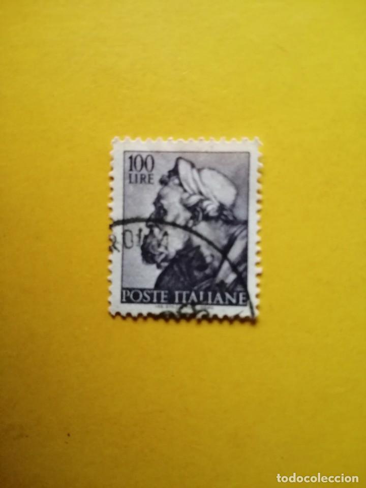Selos: POSTE ITALIANE, 100 LIRE, A&Ntilde;O 1961, IVERT 839, DETALLE DE LA CAPILLA SIXTINA, PROFETA EZEQUIEL