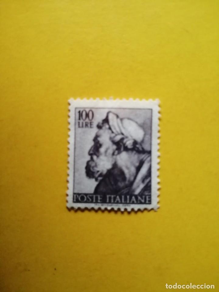 Selos: POSTE ITALIANE, 100 LIRE, A&Ntilde;O 1961, IVERT 839, DETALLE DE LA CAPILLA SIXTINA, PROFETA EZEQUIEL