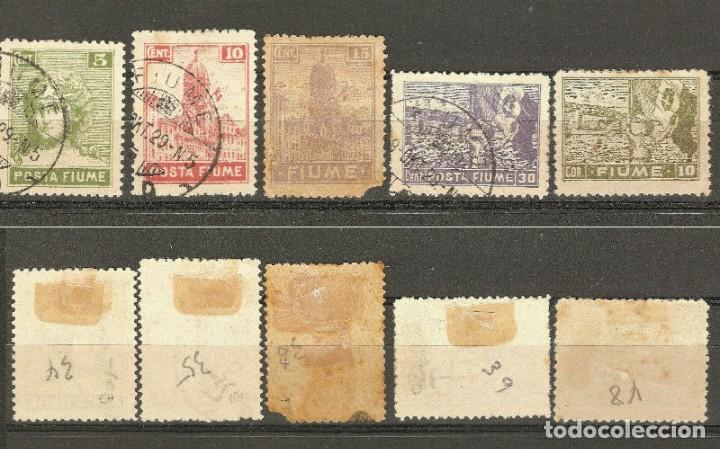 Selos: POSTE DI FIUME,5 V,CON Y SIN GOMA ORIGINAL,FIJASELLOS TODOS, 3 USADOS, 2 SIN USAR.