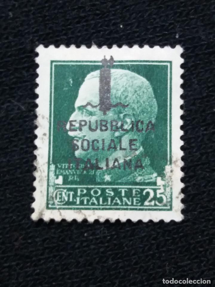 Sellos: POSTE ITALIA, 25 CENT, REY VICTOR EMMANUEL III, A&Ntilde;O 1929. SOBREESCRITO.