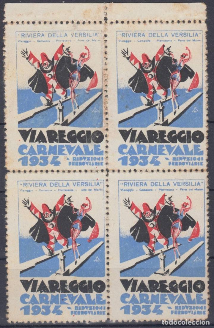 Sellos: F-EX9379  ITALY ITALIA CINDERELLA 1934 VIARREGIO CARNEVALE CARNIVAL BLOCK 4 ORIGINAL GUM
