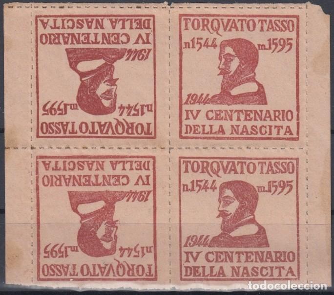 Selos: &rdquo;F-EX5697 ITALY ITALIA CINDERELLA 1944 ORIGINAL GUM TETE BECHE TORCUATO DE TASSO&rdquo;