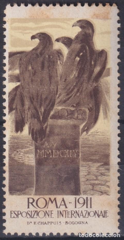 Selos: &rdquo;F-EX16477 ITALY ITALIA CINDERELLA 1911 ROMA EXPO BIRD EAGLE AVES ORIGINAL GUM.&rdquo;