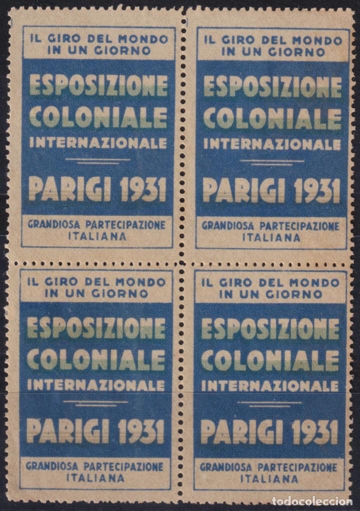 Sellos: &rdquo;F-EX16629 ITALY ITALIA CINDERELLA 1931 EXPO COLONIAL PARAGI NO GUM&rdquo;