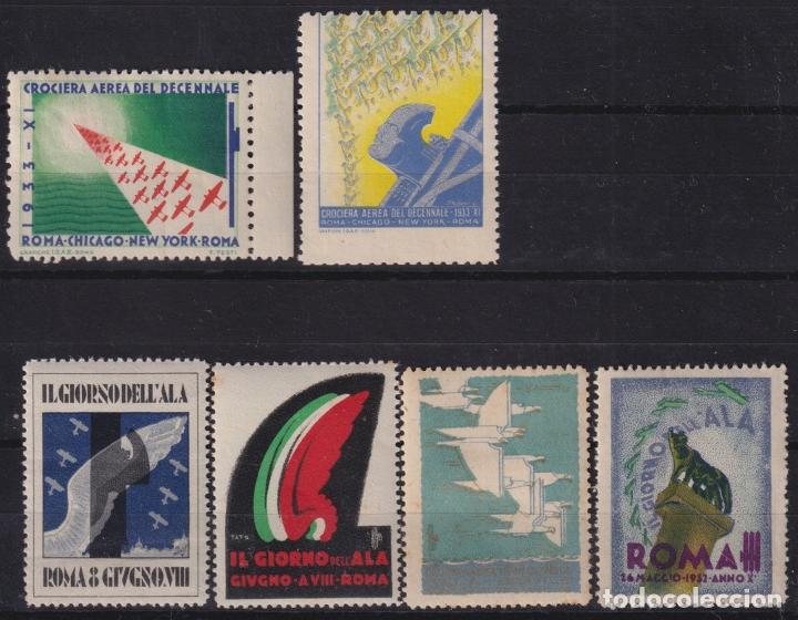 Sellos: &rdquo;F-EX16654 ITALY ITALIA CINDERELLA 1930-33 AVION AIRPLANE CROCIERA DECENALE NEW YORK.&rdquo;