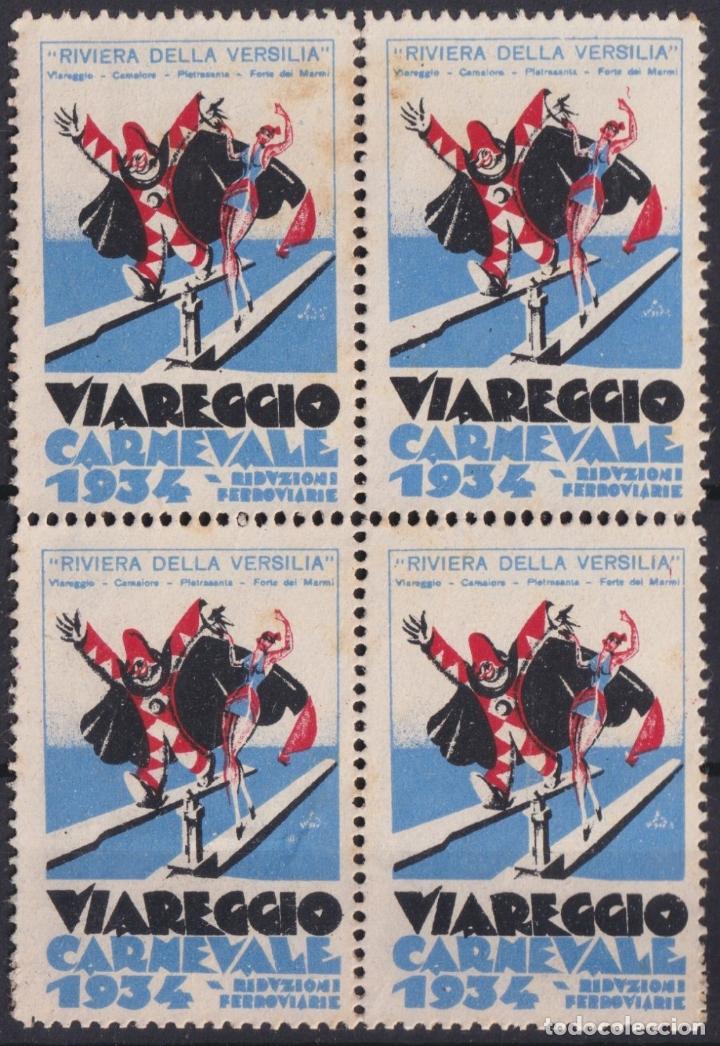 Sellos: &rdquo;F-EX16660 ITALY ITALIA CINDERELLA 1934 CARNIVAL CARNEVALE DI VIAREGGIO NO GUM&rdquo;