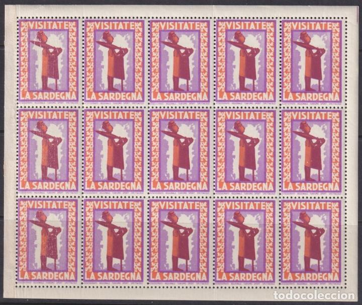 Selos: &rdquo;F-EX16703 ITALY ITALIA CINDERELLA MNH CIRCA 1950 SET MINI SHEET 15 VISITATE CERDE&Ntilde;A SARDEGNA ORIGIN