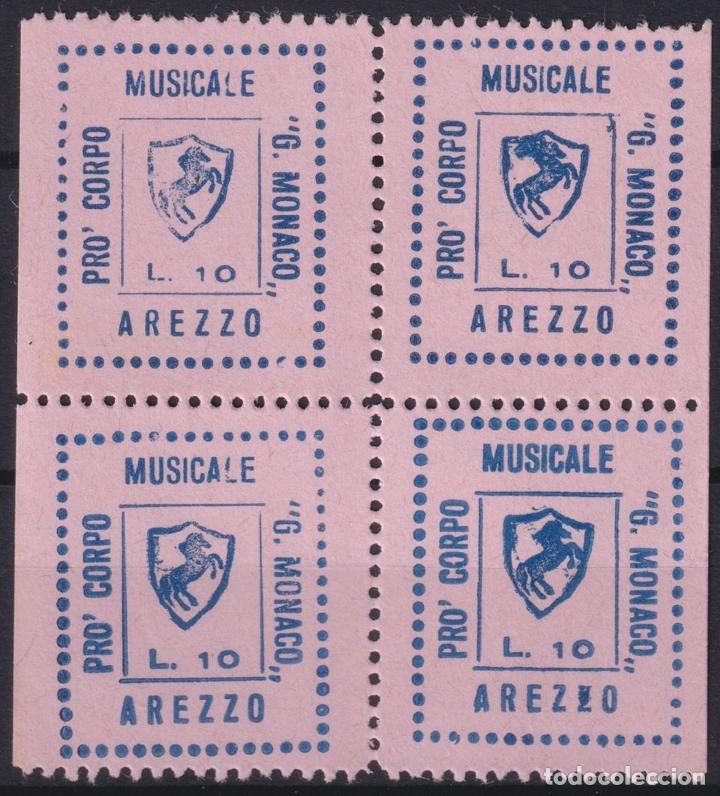 Sellos: &rdquo;F-EX16713 ITALY ITALIA CINDERELLA 10 LIRE PRO CORPO MUSICALE AREZZO NO GUM&rdquo;