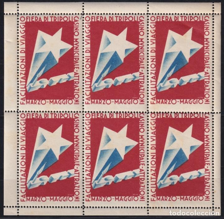 Sellos: &rdquo;F-EX16743 ITALY ITALIA CINDERELLA CIRCA 1930 LIBIA LYBIA FAIR TRIPOLI ORIGINAL GUM MINI SHEET&rdquo;