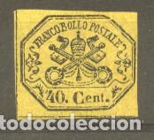 Sellos: Italy Papal State 1867 Coat of arms 40C Mi.17 MH    AM.340